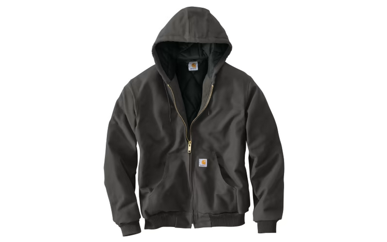 Carhartt Loose-Fit Firm Duck Insulated Flannel Lined Active Hooded Jacket for Men